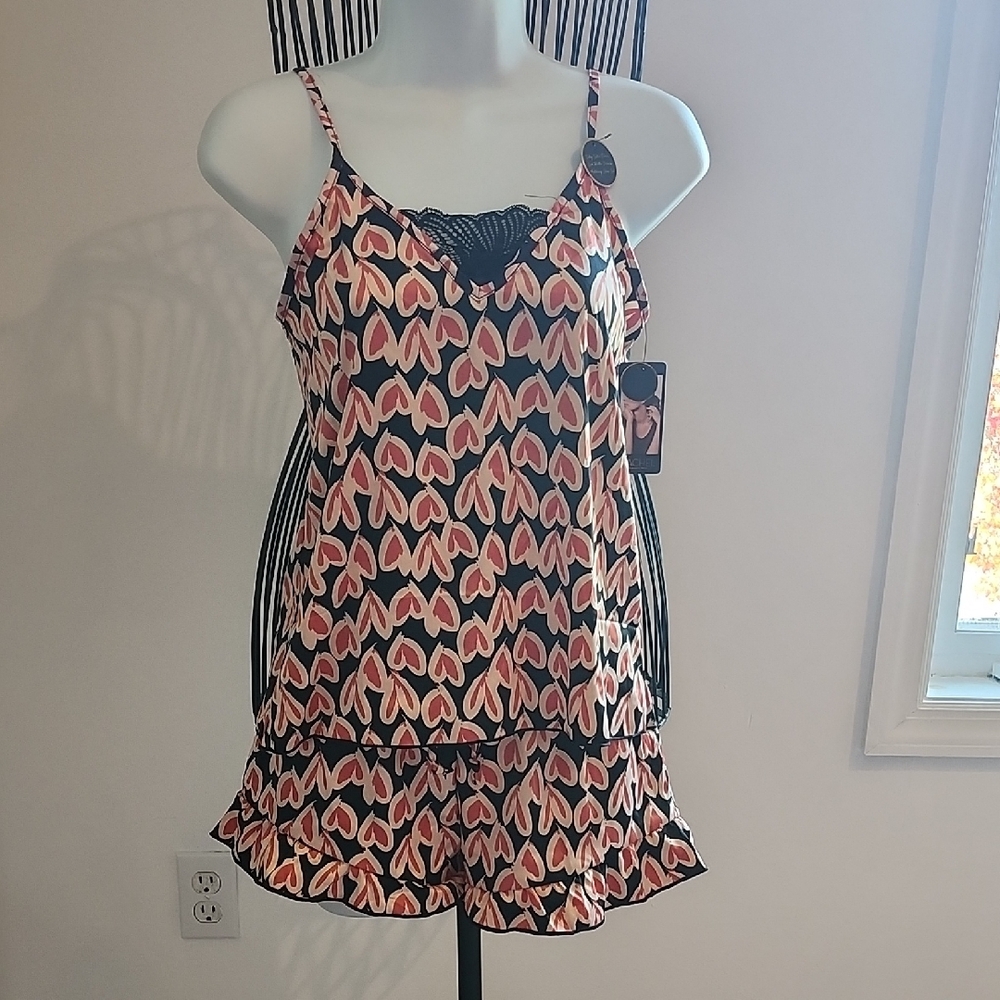 RACHEL Rachel Roy Black and Cream Dress with Red Accents